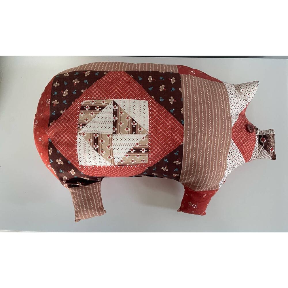 Vtg Pig Piggy Pillow Cut n Sew Cute Plush Stuffed Animal 70s